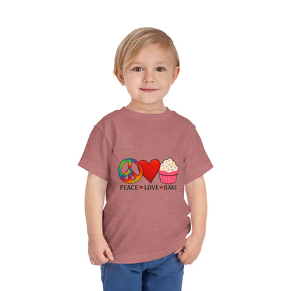 Peace Love Bake Toddler Christmas Tee