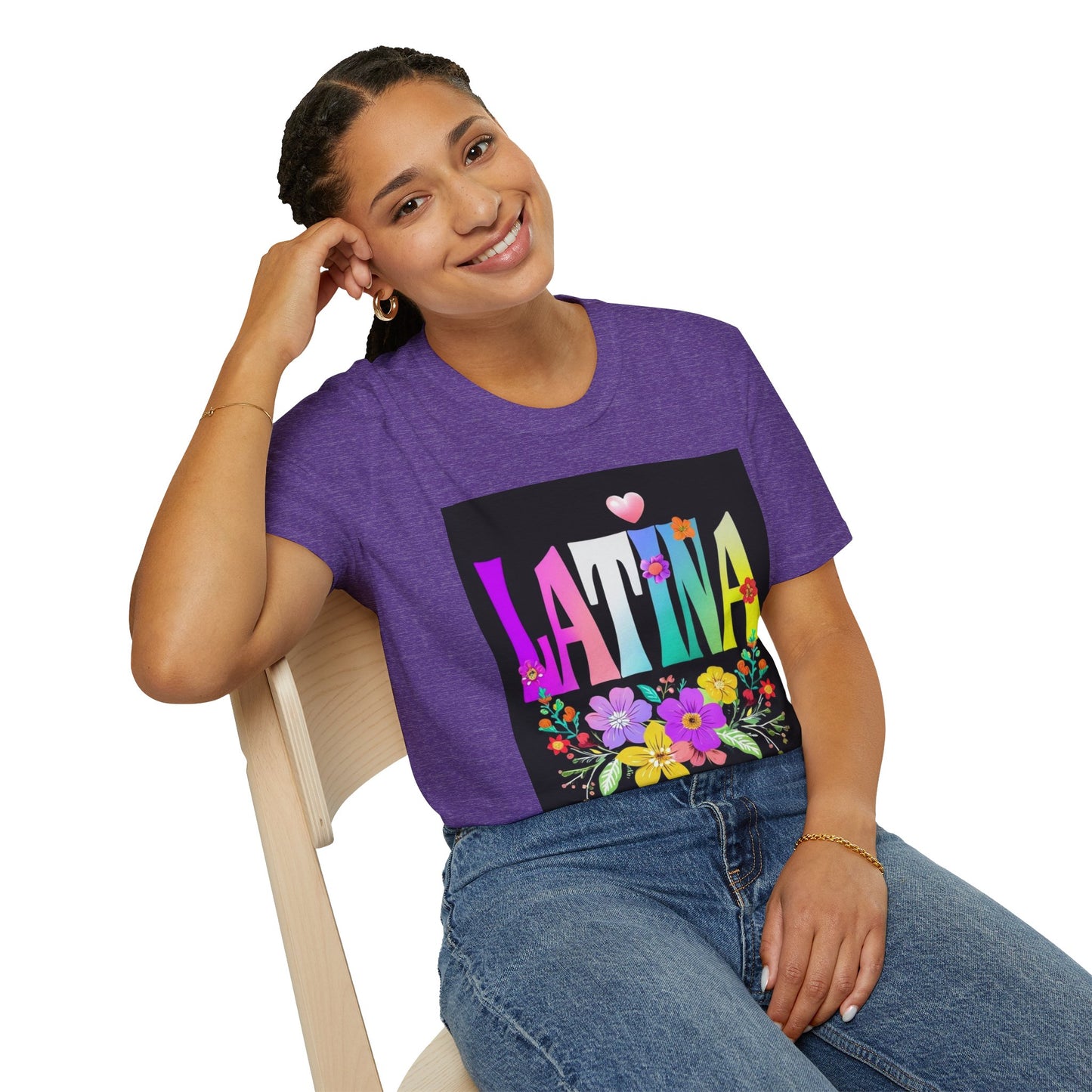Colorful Latina Floral T-Shirt, Unisex Tee, Pride Shirt, Floral Graphic Tee, Gift for Her, Summer Style, Celebration Shirt