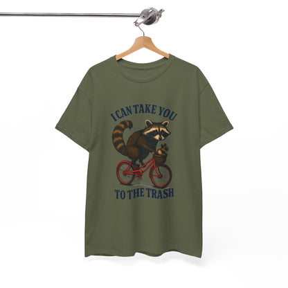 Cotton Tee Vintage Raccoon Bicycle Graphic Shirt