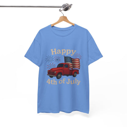 🚙 Happy 4th of July Truck Tee – Patriotic Vintage Pickup Shirt