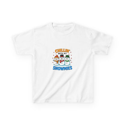 Chillin' with Snowmies: Holiday Dinosaur Kids Tee