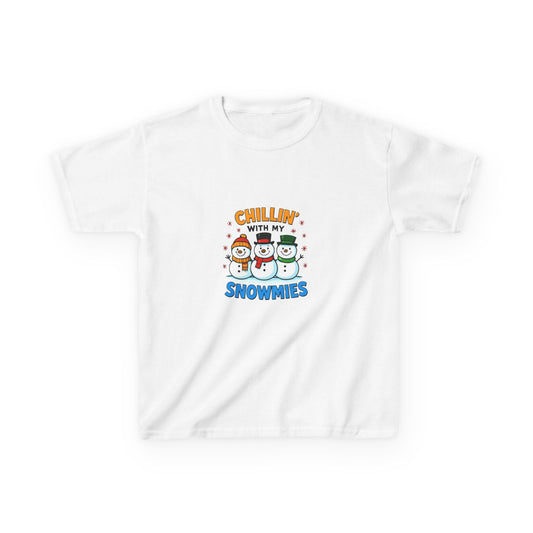 Chillin' with Snowmies: Holiday Dinosaur Kids Tee