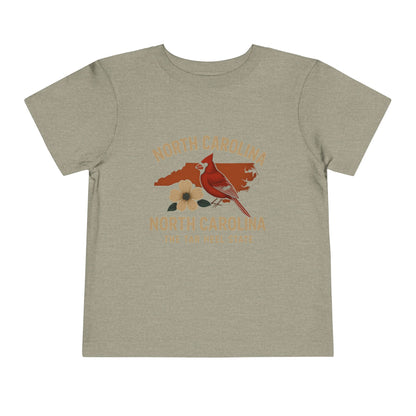 Toddler Tee - NC Cardinal and Dogwood Flower Design