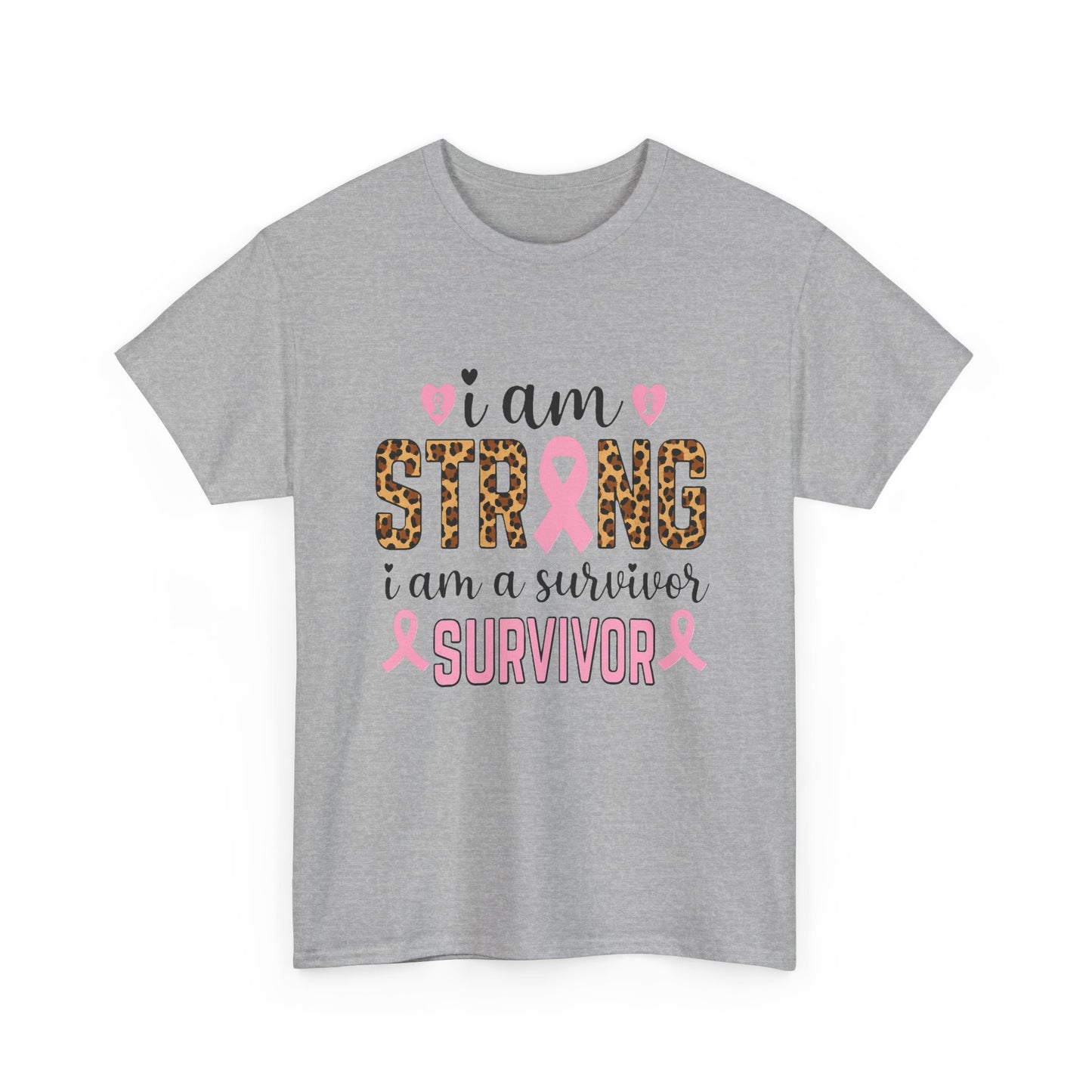 Strong Survivor Leopard Print Breast Cancer Tee