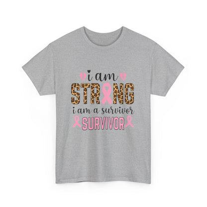 Strong Survivor Leopard Print Breast Cancer Tee