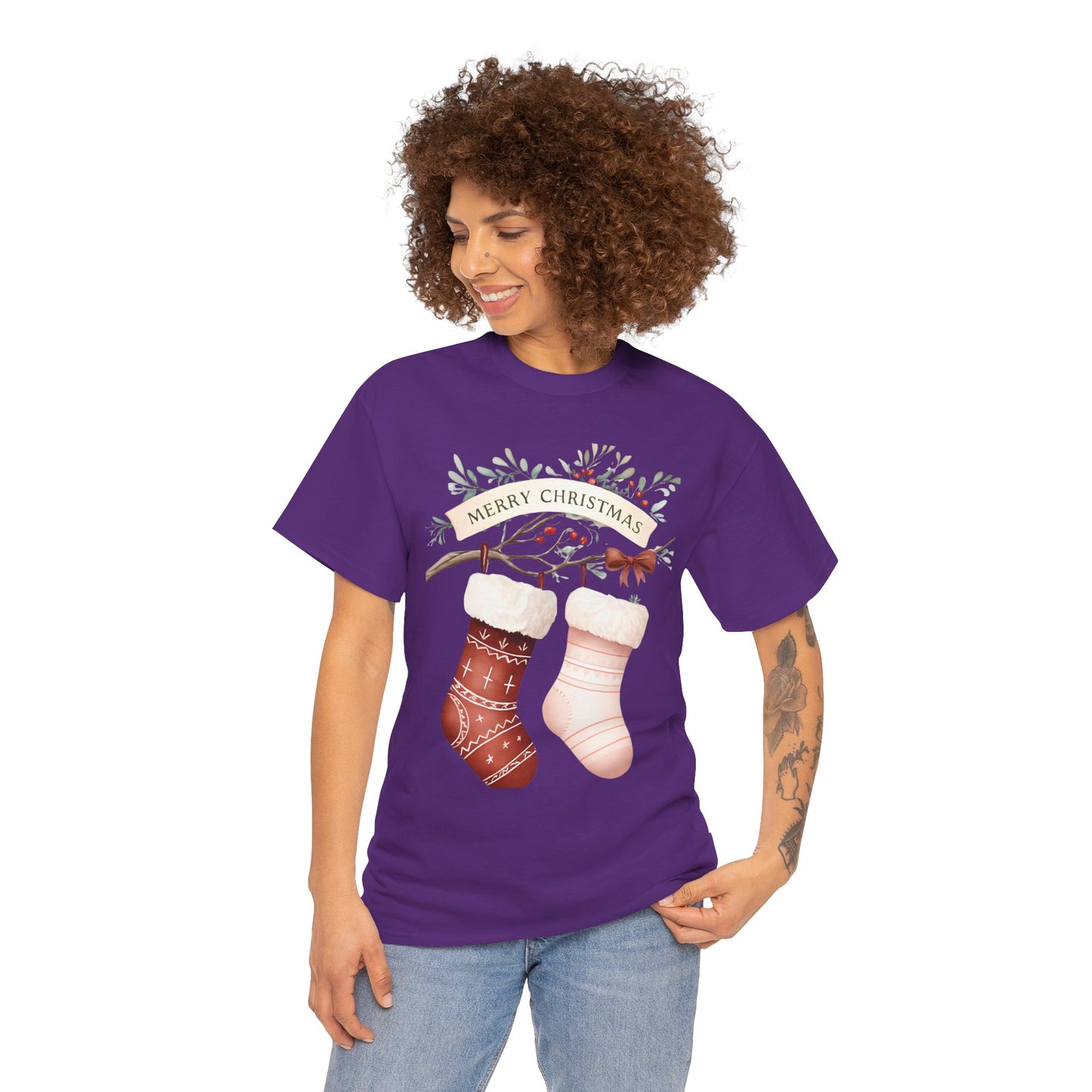 Watercolor Christmas Stocking Tee - Hope & Love