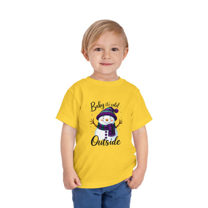 Baby It's Cold Outside Snowman Toddler Christmas Tee