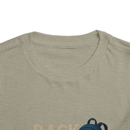 Toddler Tee Back to School Shirt with Backpack, Apple, Pencil, and Book Design