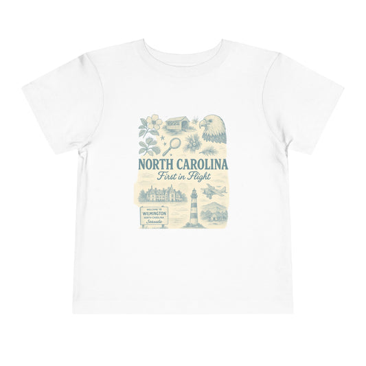 Toddler Tee - NC Landmarks Vintage First in Flight Design