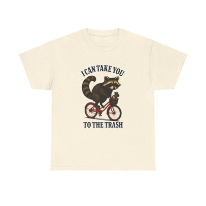 Cotton Tee Vintage Raccoon Bicycle Graphic Shirt