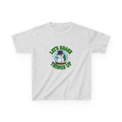 Snowman Dino Globe Kids Christmas Tee