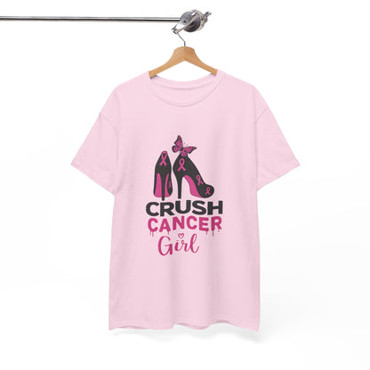 Crush Cancer Girl Tee: High Heels, Pink Ribbon, Hope