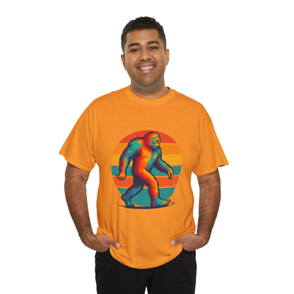 Colorful Bigfoot Unisex T-Shirt, Fun Graphic Tee for Nature Lovers, Perfect for Holidays, Festivals, Camping, Gifts