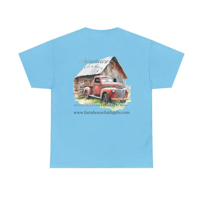 Rustic Farmhouse Unisex Tee, Country Style Shirt, Vintage Truck Tee, Back to Nature Apparel, Ideal Gift for Farm Lovers