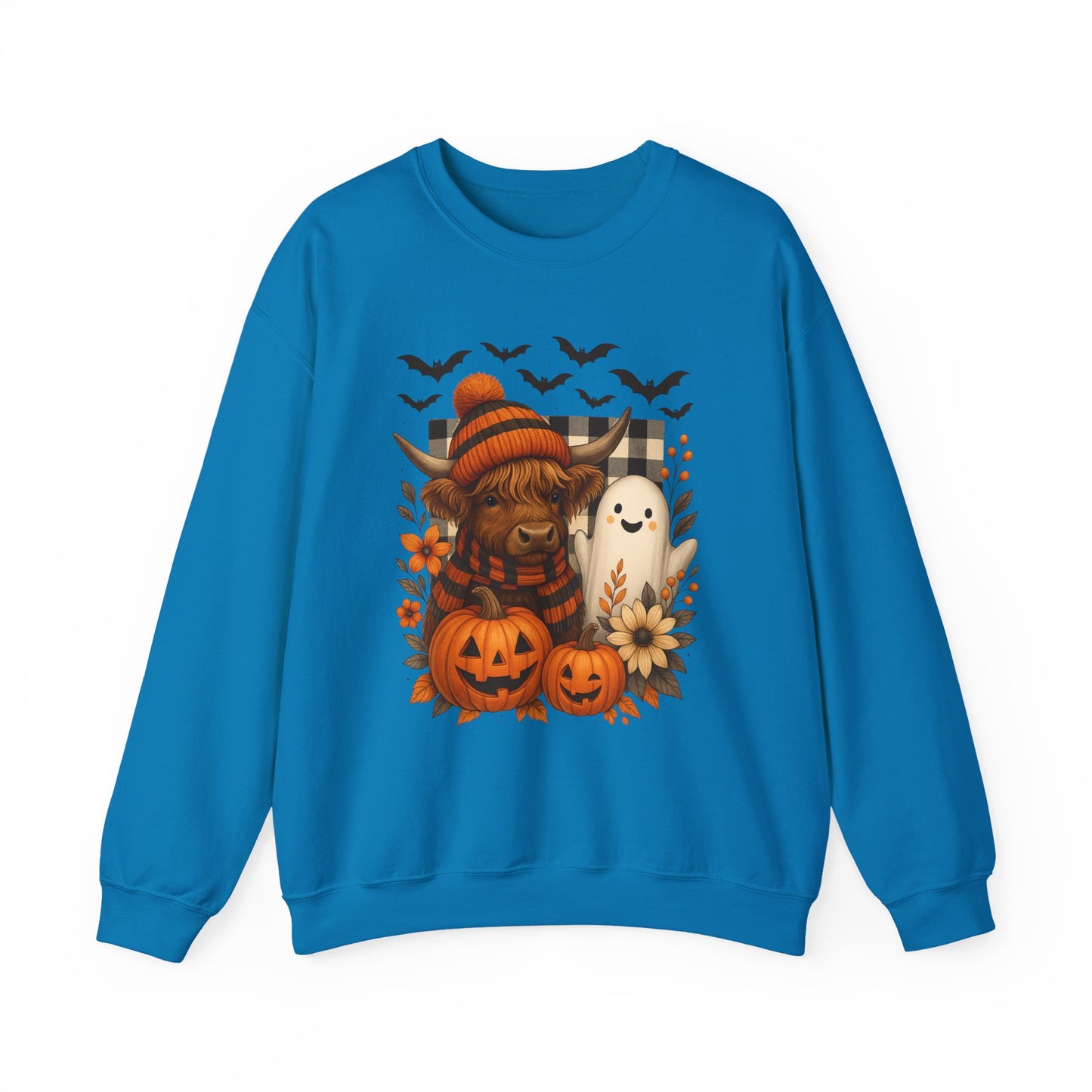 Happy Halloween Cow & Ghost Crewneck Sweatshirt