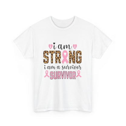 Strong Survivor Leopard Print Breast Cancer Tee