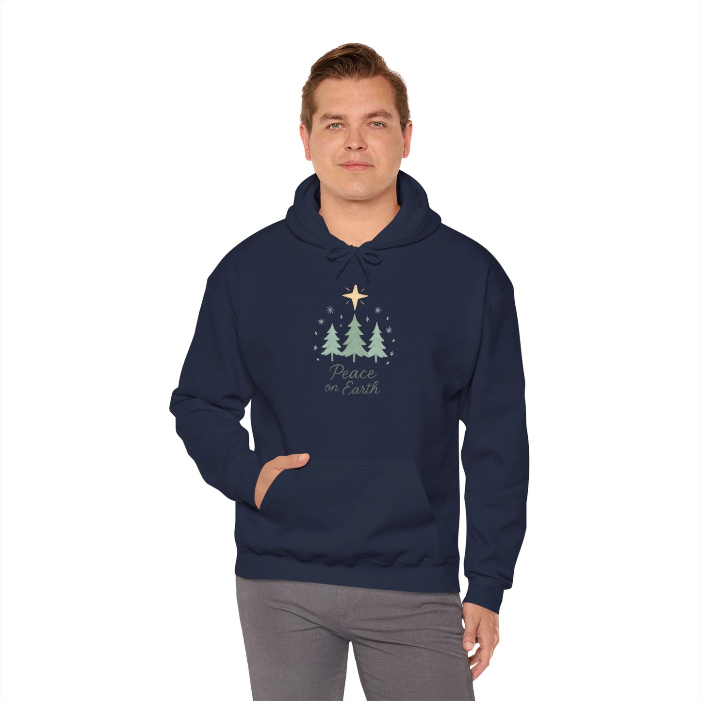 Holiday Hoodie - "Peace on Earth" Christmas Tree Pullover