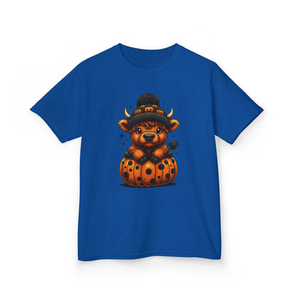 Halloween Calf on Pumpkin Kids Tee