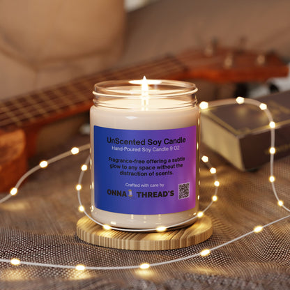 Unscented Candle eco-friendly and non-toxic materials, including 100% natural soy wax
