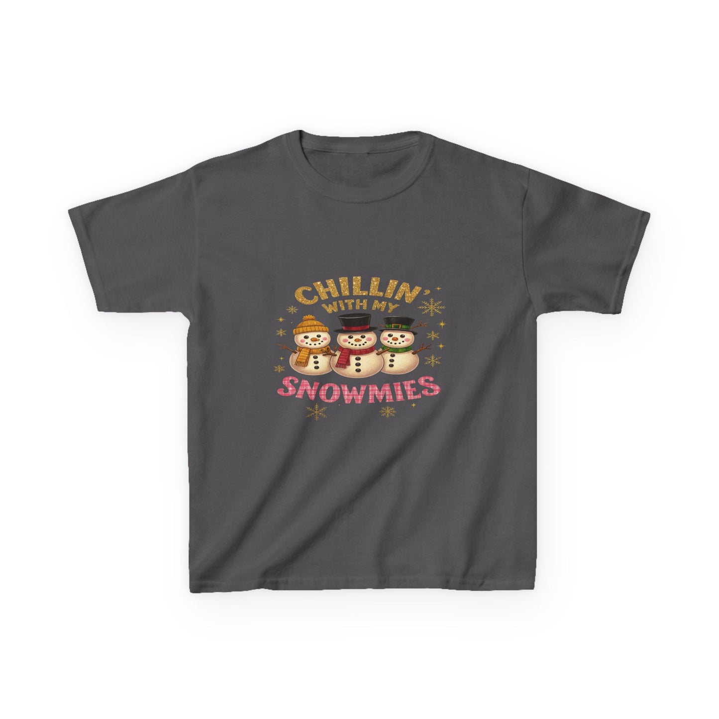 Chillin' with My Snowmies - Holiday Dinosaur Kids Tee