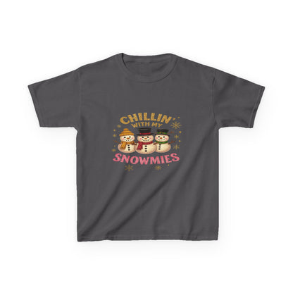 Chillin' with My Snowmies - Holiday Dinosaur Kids Tee