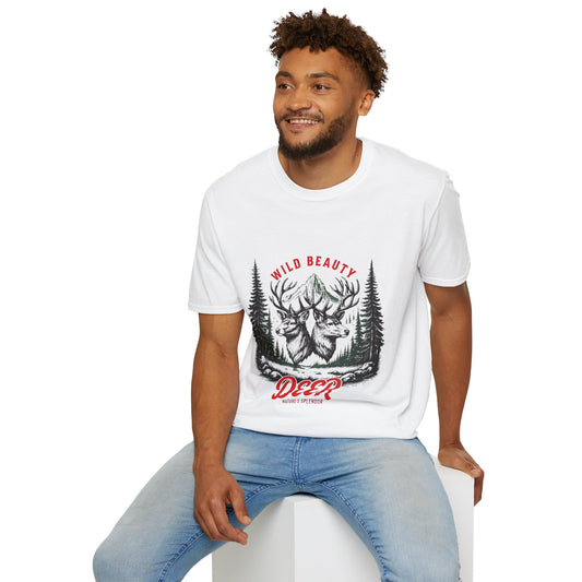 Wild Beauty Deer T-Shirt, Nature Lover Tee, Wildlife Gift, Unisex Tee, Rustic Home Décor