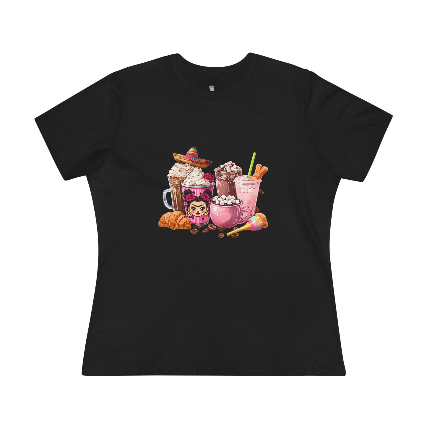 Latina Cute Beverage Women's Cotton Tee, Coffee Lover Gift, Cute Summer Shirt, Birthday Present, Cozy Foodie Tee