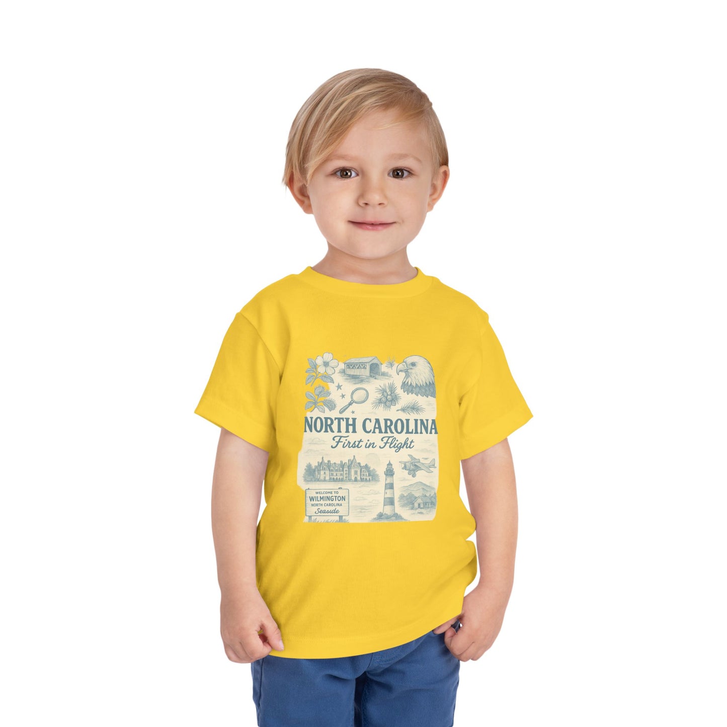 Toddler Tee - NC Landmarks Vintage First in Flight Design