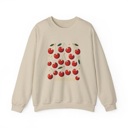 Cherry Bomb Crewneck Sweatshirt — Retro Cherry Graphic Pullover