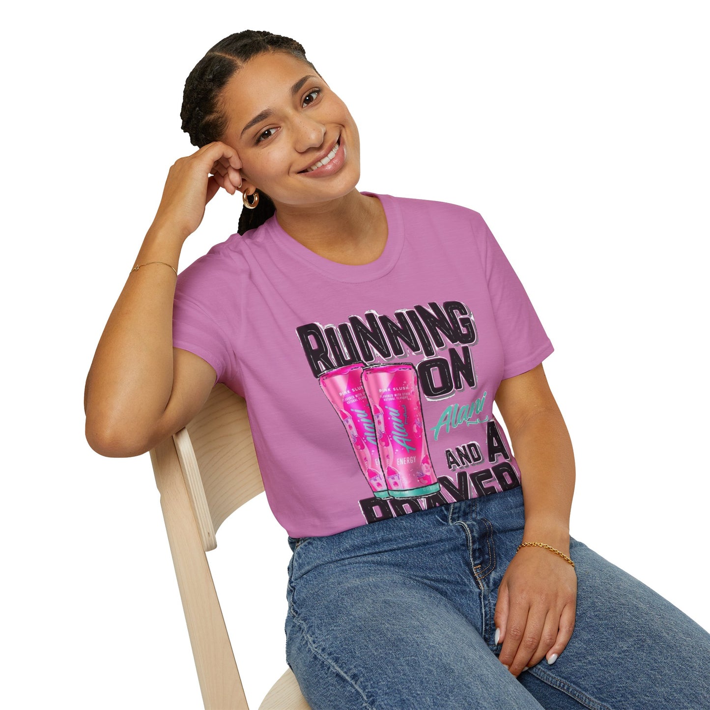 Running on a Prayer T-Shirt, Unisex Graphic Tee, Fun Casual Wear, Gift for Friends, Everyday Style, Faith-Inspired Apparel