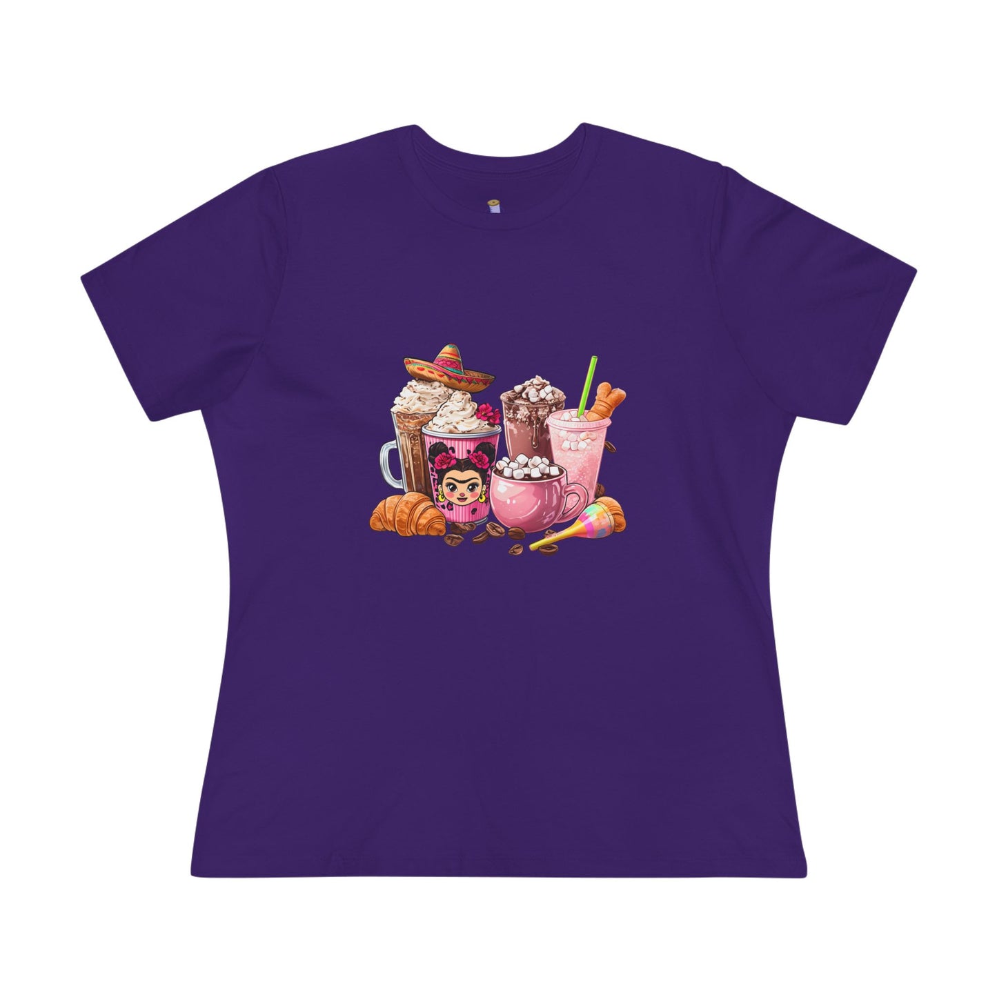 Latina Cute Beverage Women's Cotton Tee, Coffee Lover Gift, Cute Summer Shirt, Birthday Present, Cozy Foodie Tee