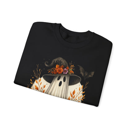 Halloween Ghost Crewneck Sweatshirt, Cozy Fall Apparel, Cute Ghost Design, Pumpkin Sweatshirt, Unisex Halloween Gift