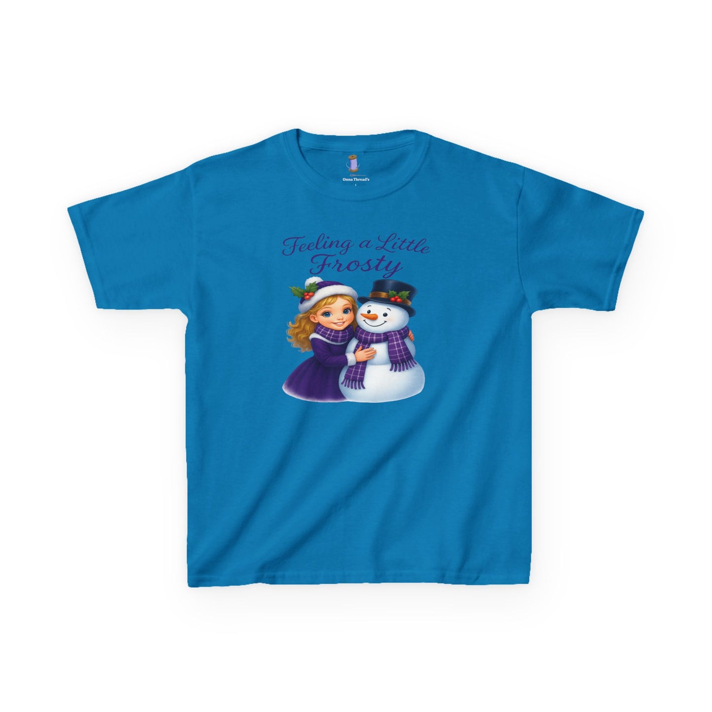 Kids Heavy Cotton™ Tee, Feeling a Little Frosty T-Shirt, Winter Tee, Holiday Gift for Kids, Cute Snowman Shirt, Fun Winter Apparel