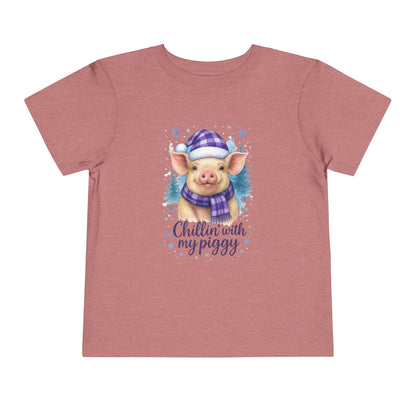 Chillin' Piggy Toddler Christmas Tee