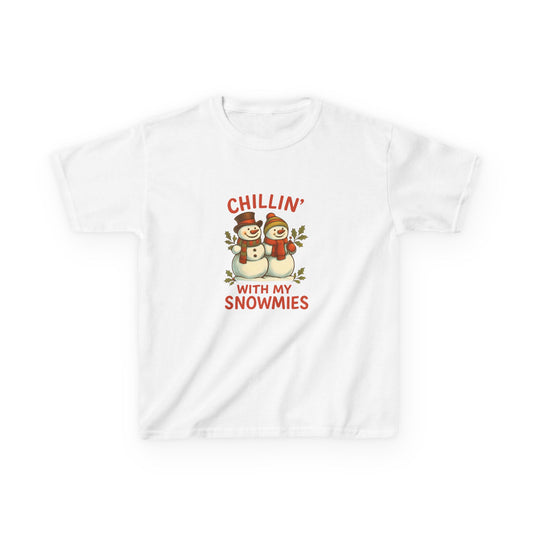 Chillin' Snowmies Christmas Tee - Kids' Holiday Shirt
