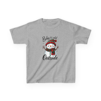 Baby It's Cold Outside Snowman Dinosaur Kids Tee