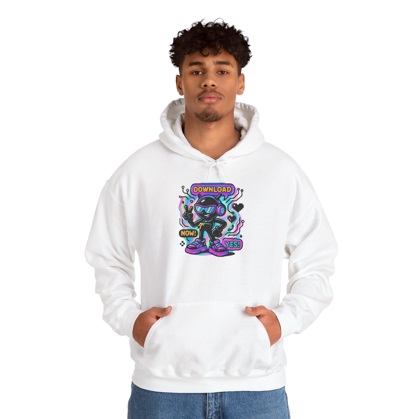 Psychedelic Alien Skate Hoodie — "Down Lord" Neon Graphic Pullover
