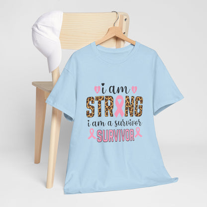 Strong Survivor Leopard Print Breast Cancer Tee