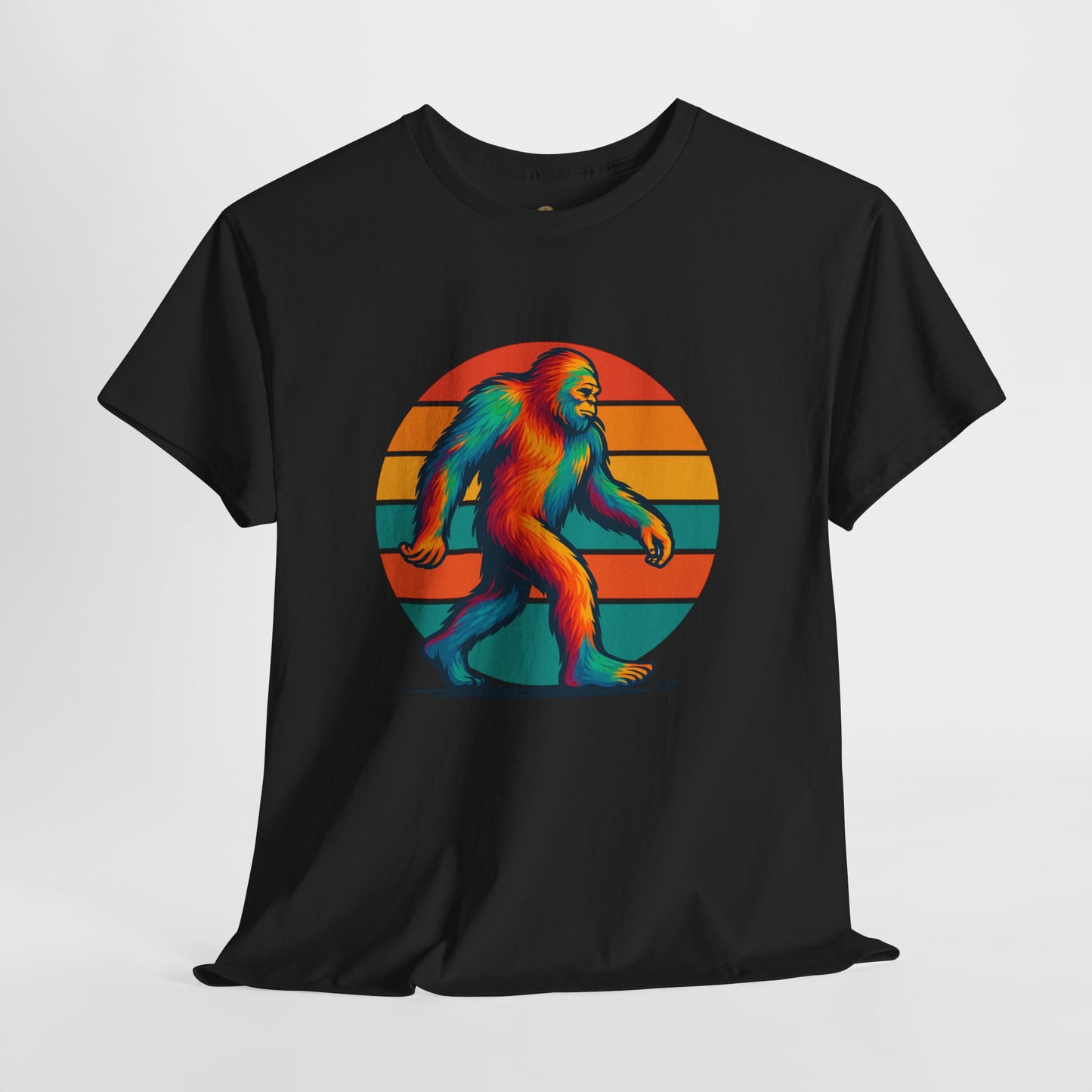 Colorful Bigfoot Unisex T-Shirt, Fun Graphic Tee for Nature Lovers, Perfect for Holidays, Festivals, Camping, Gifts