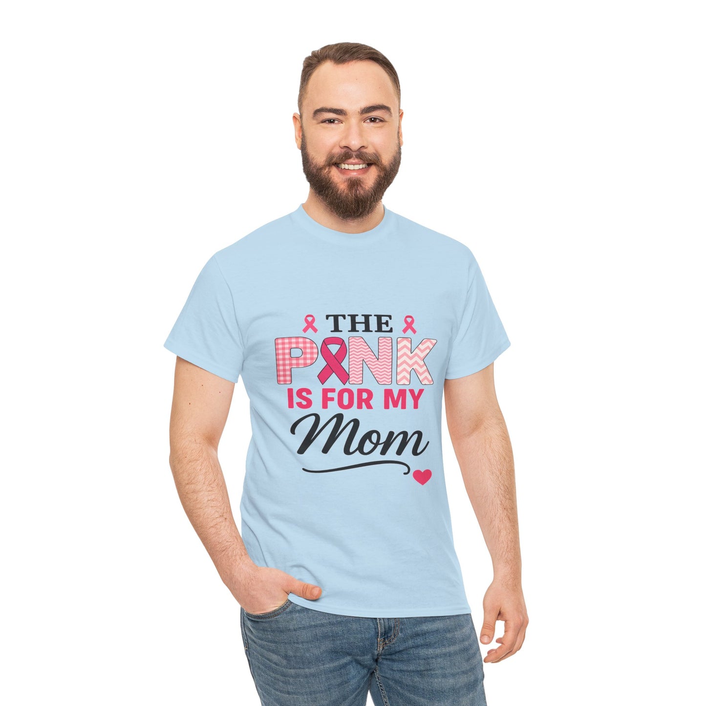 Mom's Strength: Pink Ribbon Breast Cancer Awareness Tee