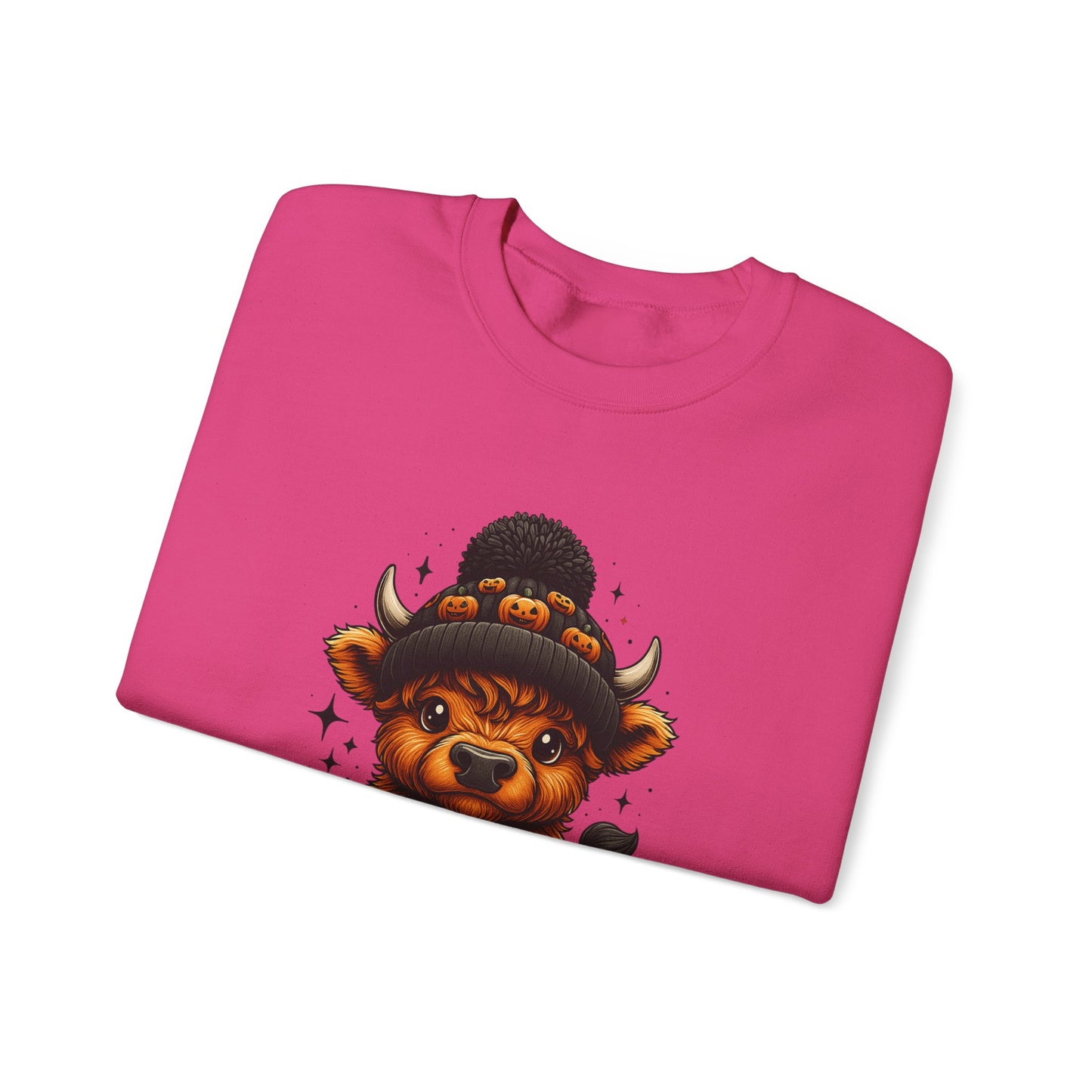 Halloween Cow Calf in Pumpkin Crewneck Sweatshirt