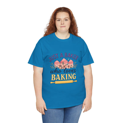 Baking Lover Tee with Cupcake and Rolling Pin Design