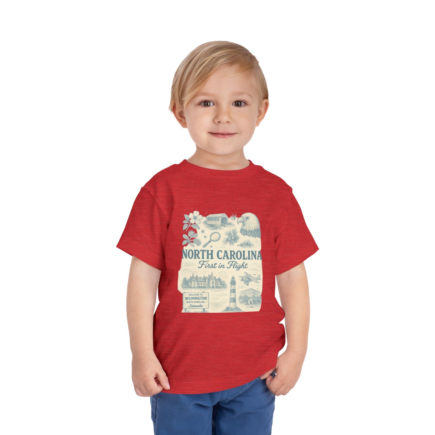 Toddler Tee - NC Landmarks Vintage First in Flight Design