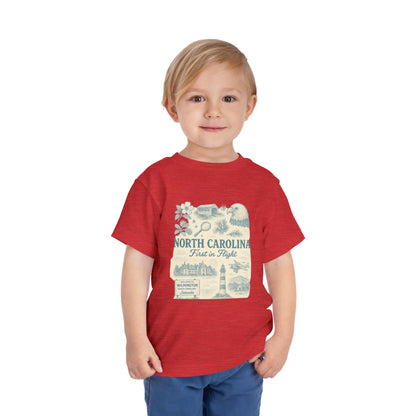 Toddler Tee - NC Landmarks Vintage First in Flight Design