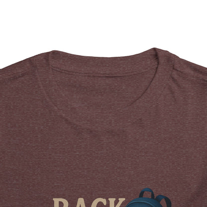 Toddler Tee Back to School Shirt with Backpack, Apple, Pencil, and Book Design