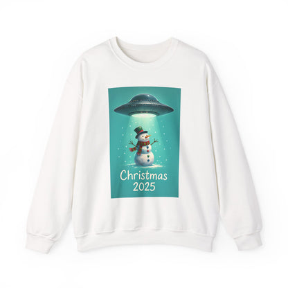 Alien Abduction Snowman Christmas 2025 Sweatshirt