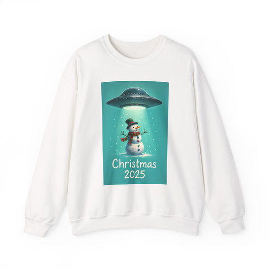 Alien Abduction Snowman Christmas 2025 Sweatshirt