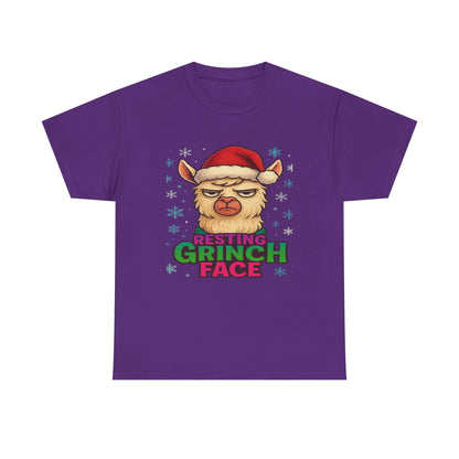 Grumpy Llama Face Christmas Tee