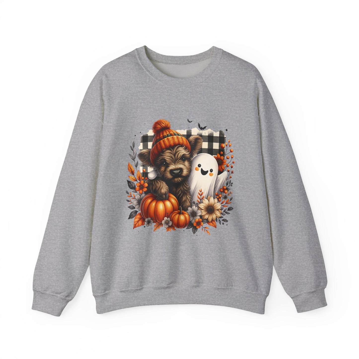 Cute Halloween Dog & Ghost Crewneck Sweatshirt