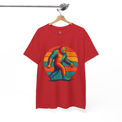 Colorful Bigfoot Unisex T-Shirt, Fun Graphic Tee for Nature Lovers, Perfect for Holidays, Festivals, Camping, Gifts
